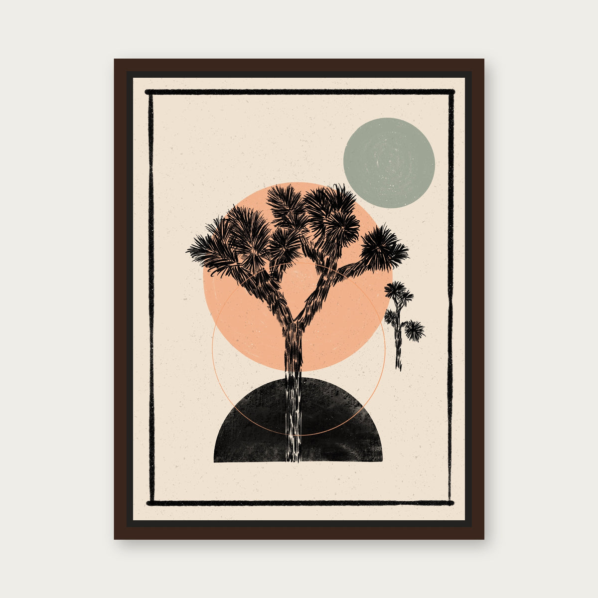 Ring Of Fire 1 Floating Frame Canvas - Espresso floating frame