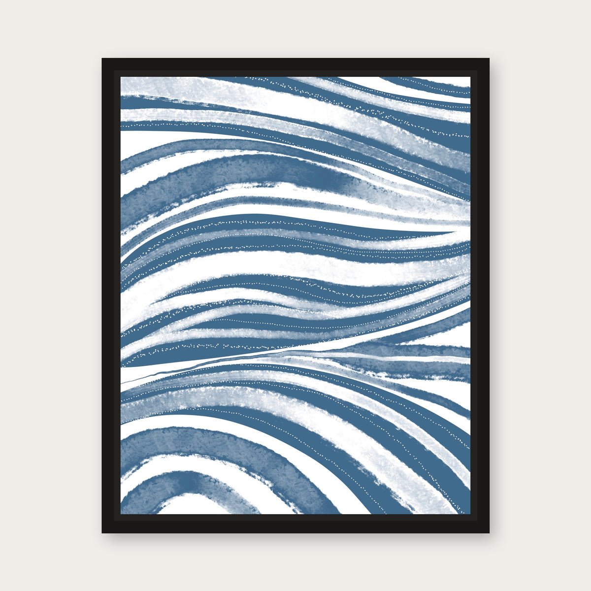 Riptide Floating Frame Canvas - Black floating frame