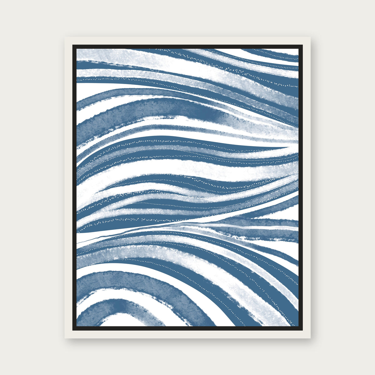 Riptide Floating Frame Canvas - White floating frame