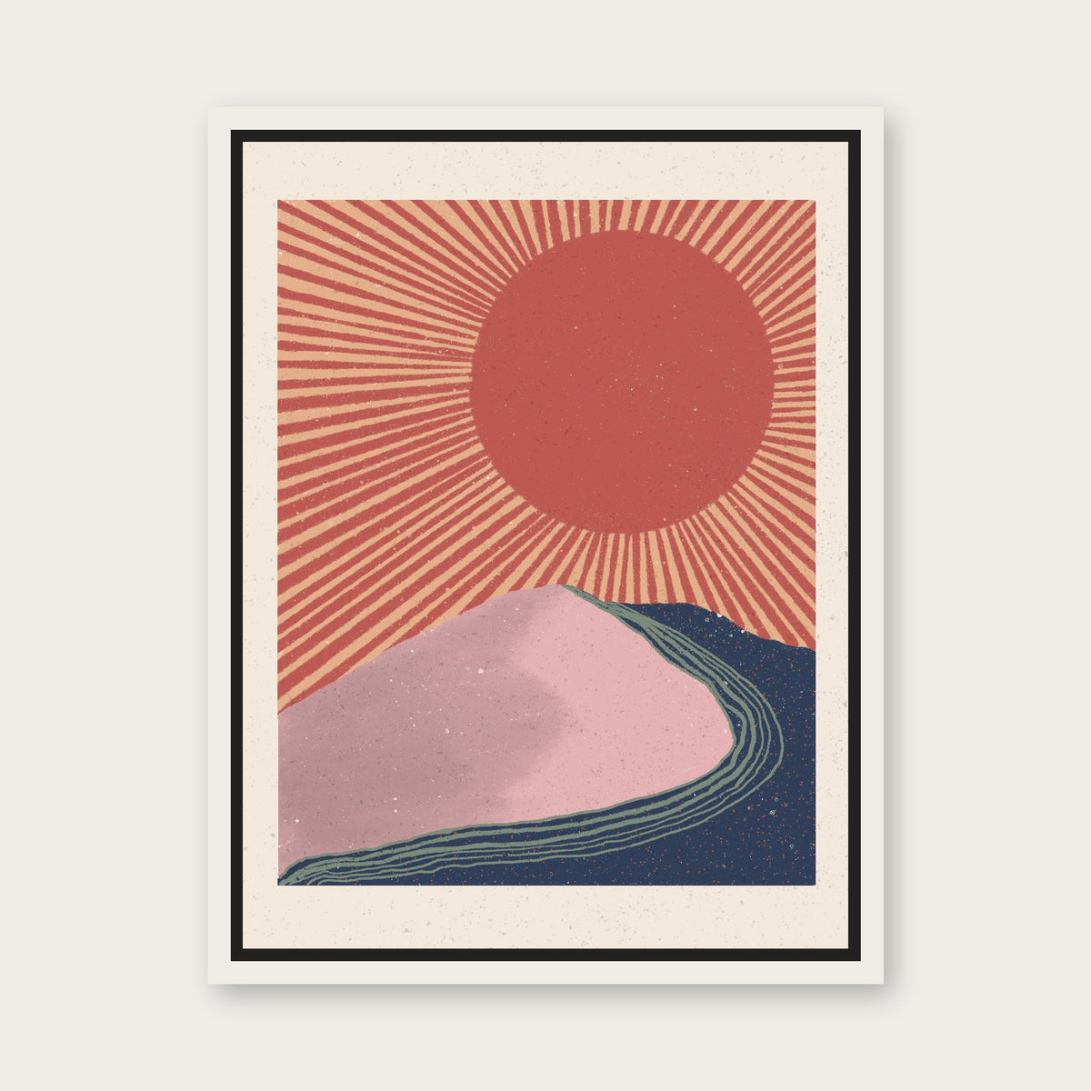 Rising Sun 1 Floating Frame Canvas - White floating frame