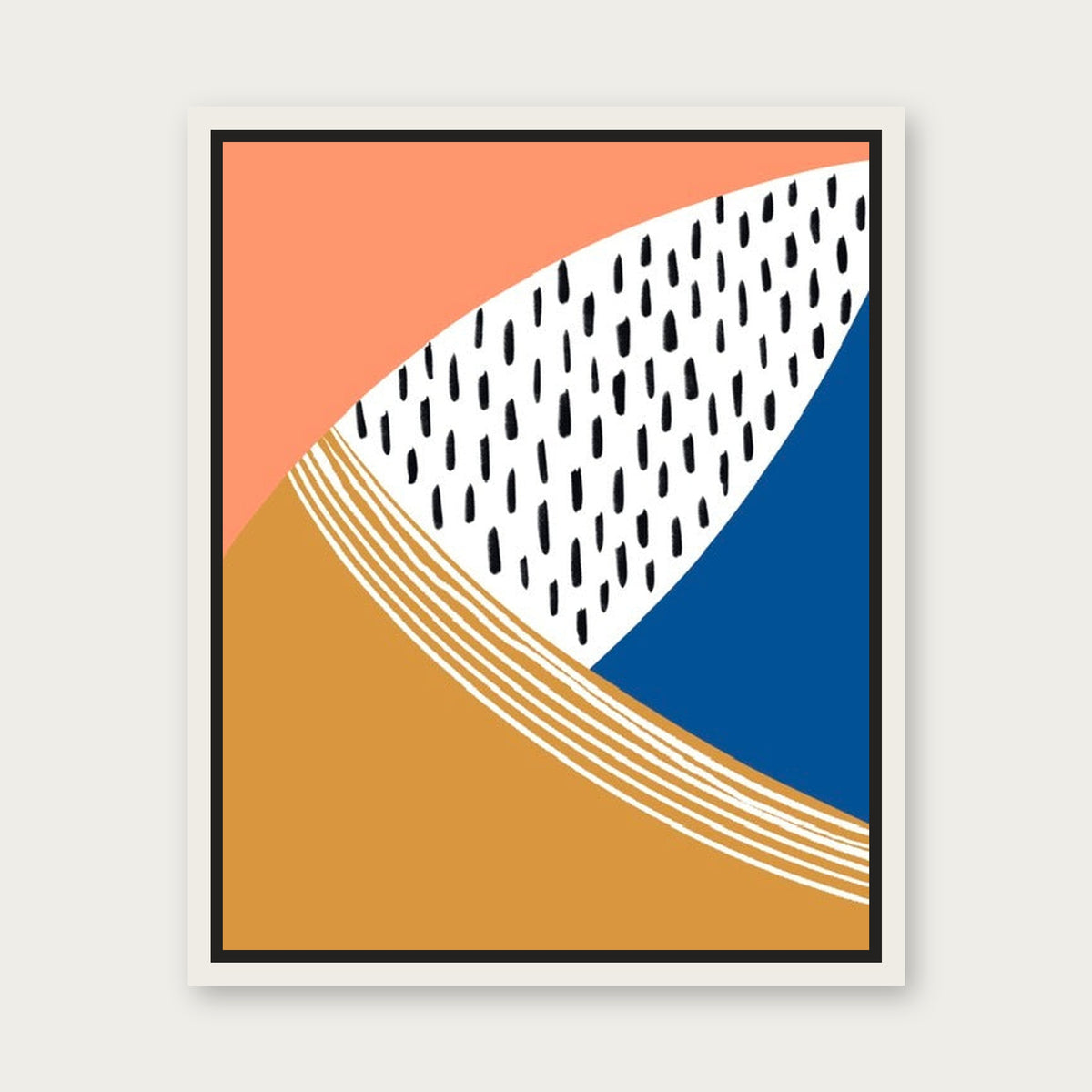 Roar Floating Frame Canvas - White floating frame