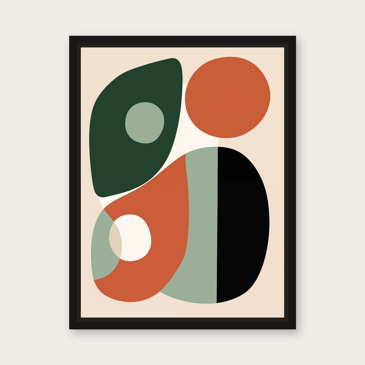 Rollins Floating Frame Canvas - Black floating frame