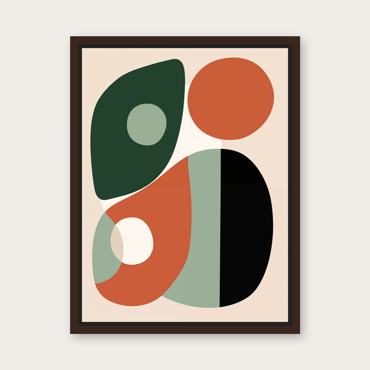 Rollins Floating Frame Canvas - Espresso floating frame