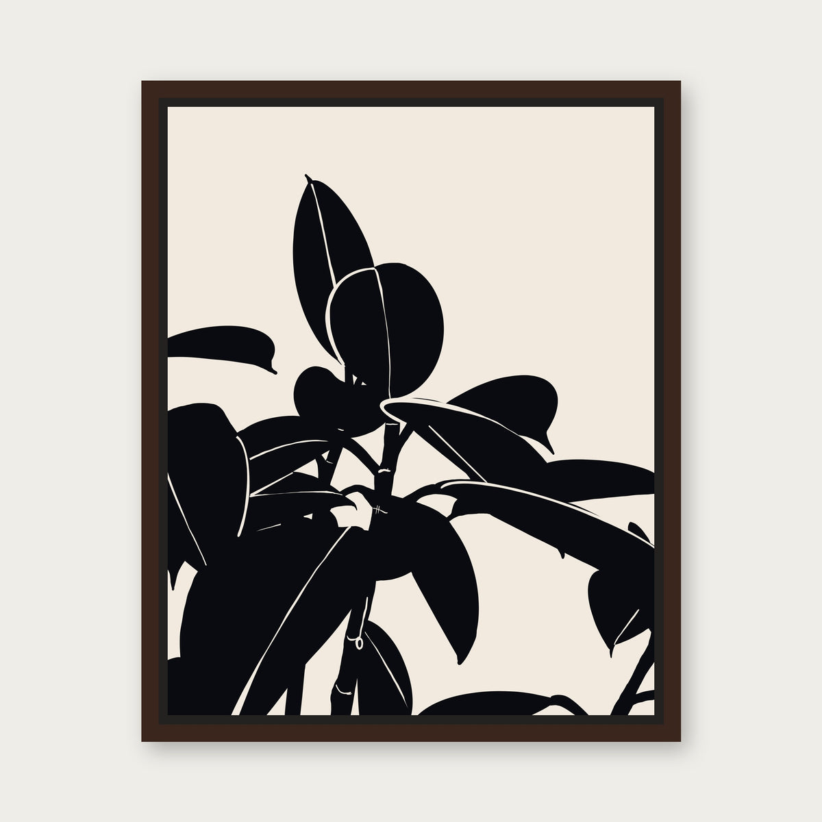 Rubbernecking Floating Frame Canvas - Espresso floating frame
