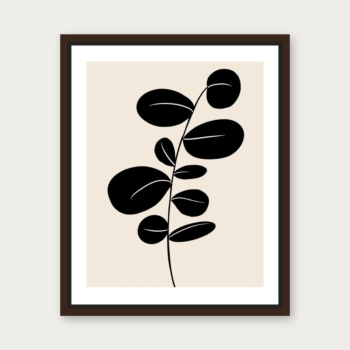 Ruby Floating Frame Canvas - Espresso floating frame