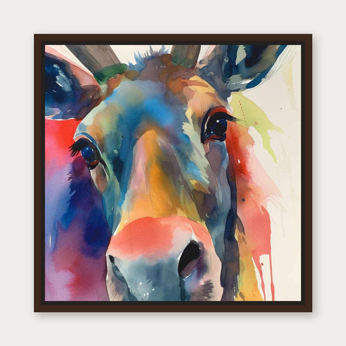 Ruth Floating Frame Canvas - Espresso floating frame