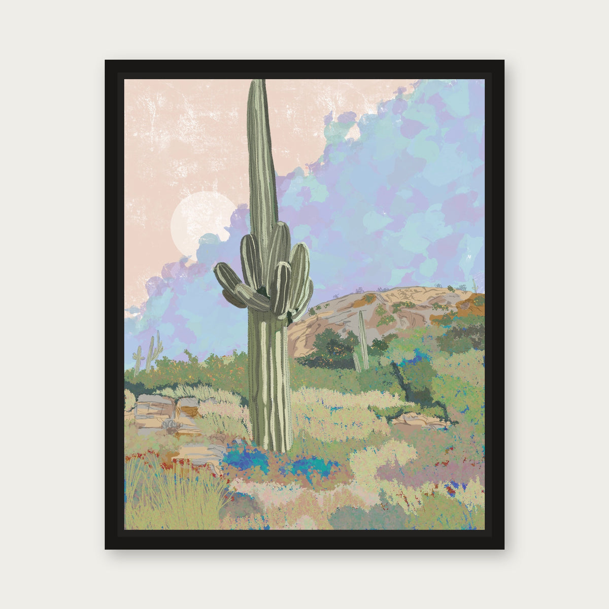 Saguaro National Park Floating Frame Canvas - Black floating frame