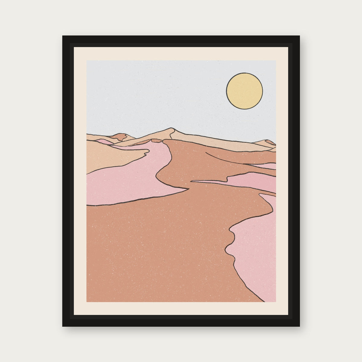Sahara Floating Frame Canvas - Black floating frame