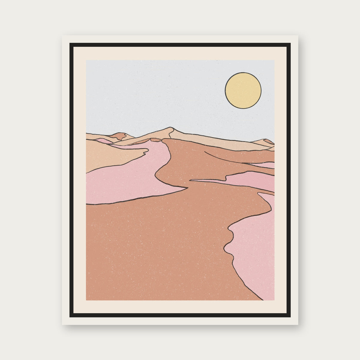 Sahara Floating Frame Canvas - White floating frame