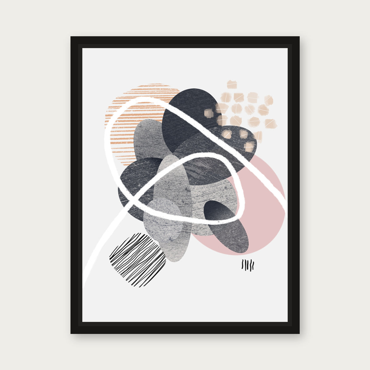Sandy 1 Floating Frame Canvas - Black floating frame