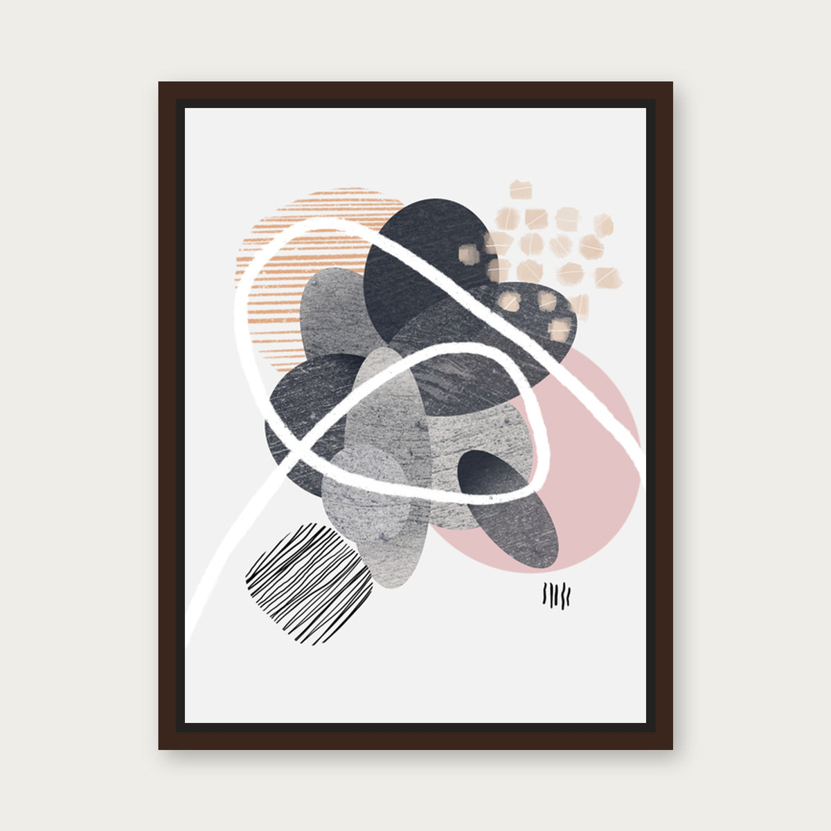 Sandy 1 Floating Frame Canvas - Espresso floating frame