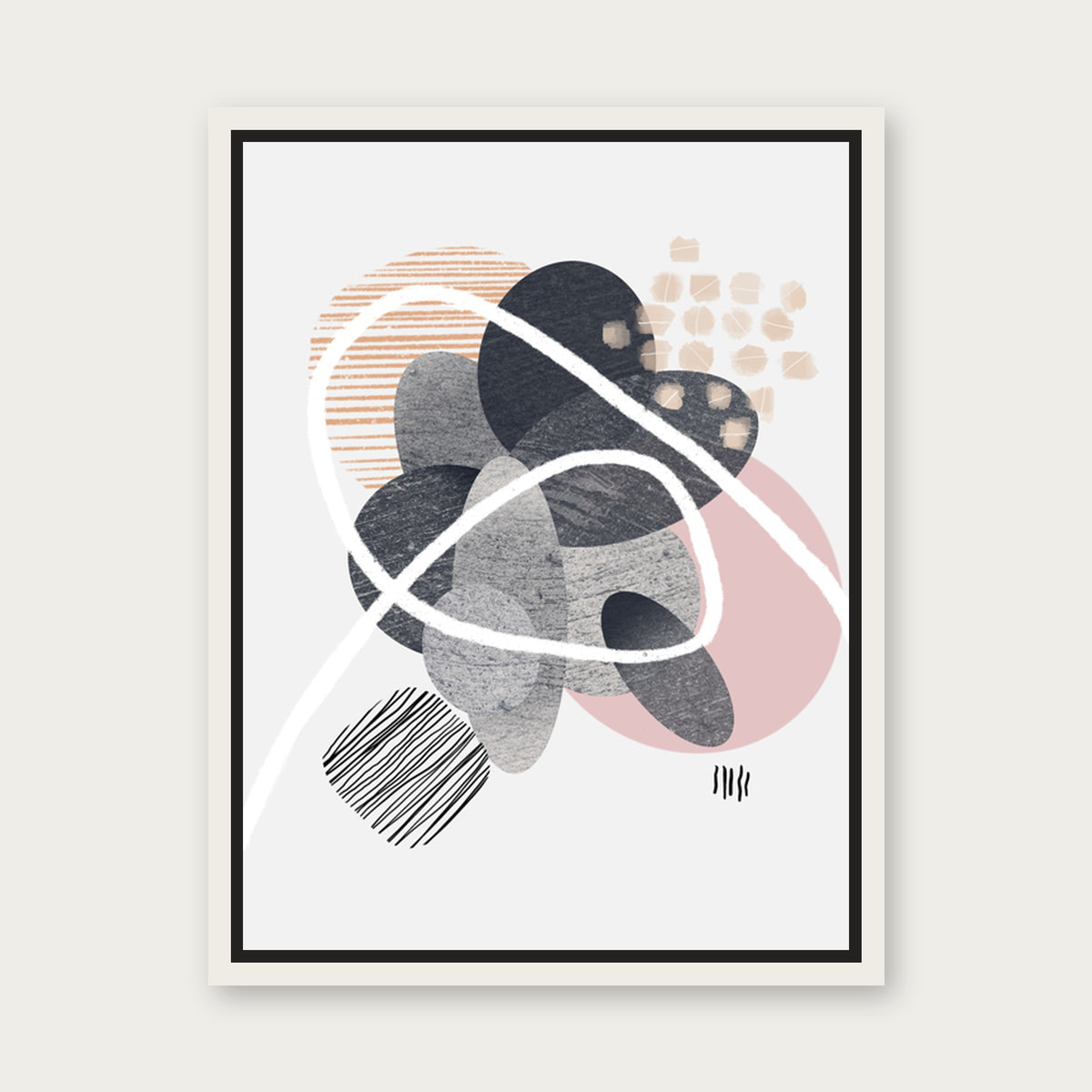 Sandy 1 Floating Frame Canvas - White floating frame