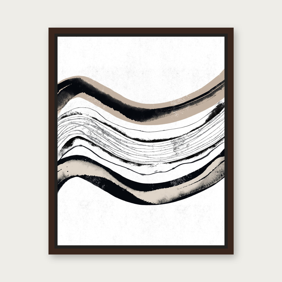 Sandy Way Floating Frame Canvas - Espresso floating frame