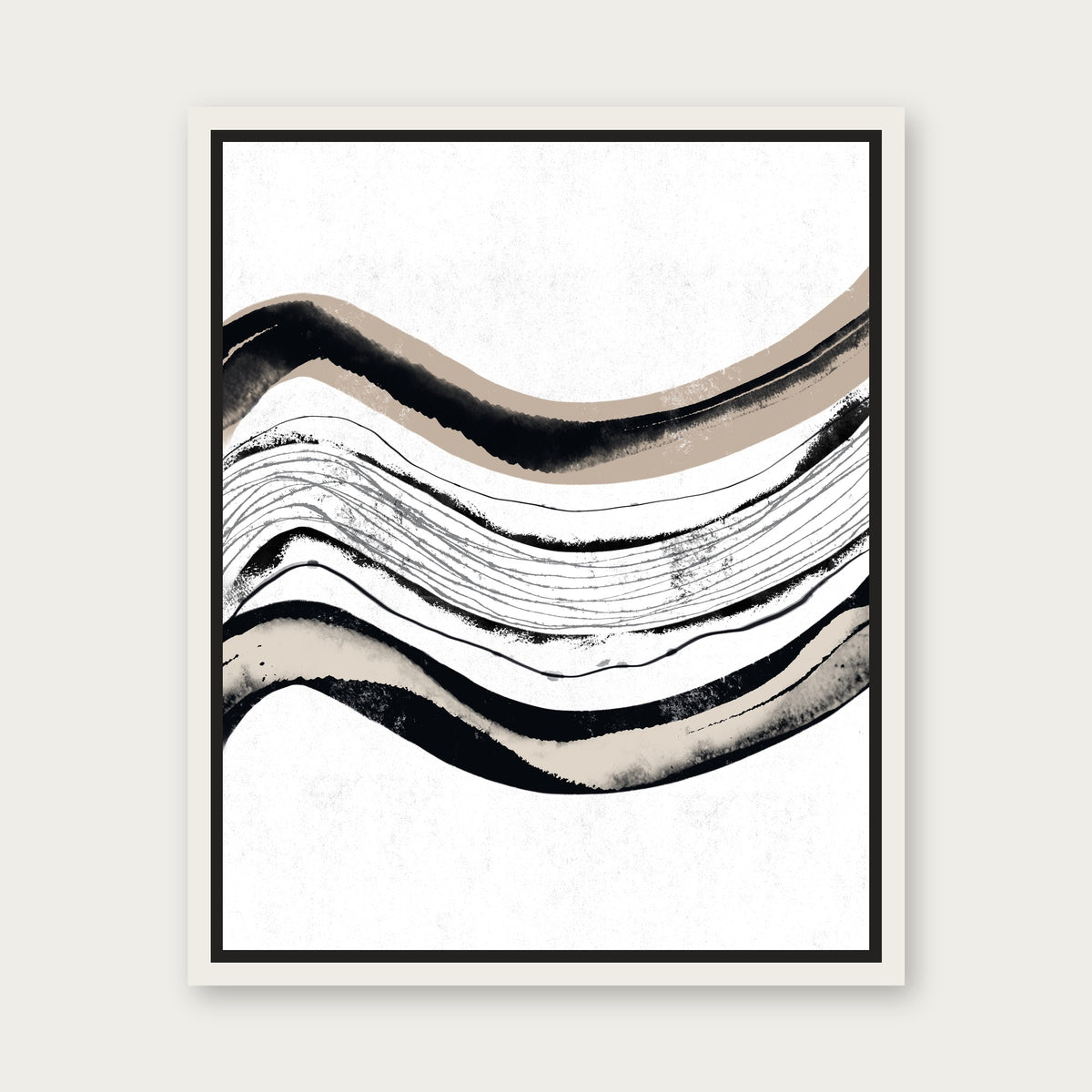 Sandy Way Floating Frame Canvas - White floating frame