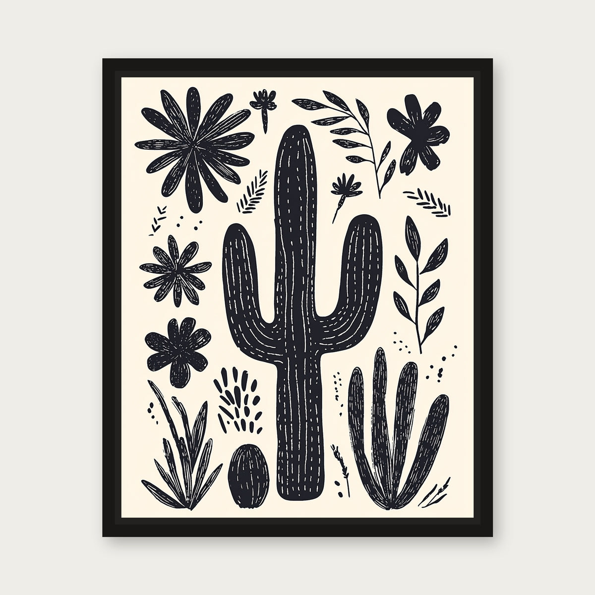 Shallow Water Framed Copy Floating Frame Canvas - Black floating frame