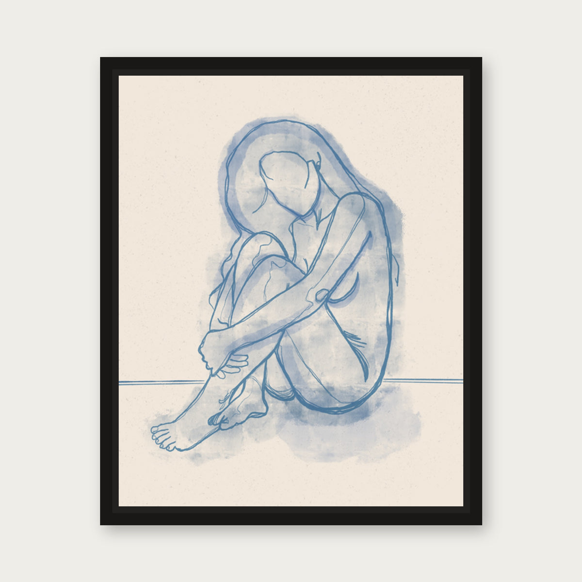Sittin Pretty Floating Frame Canvas - Black floating frame