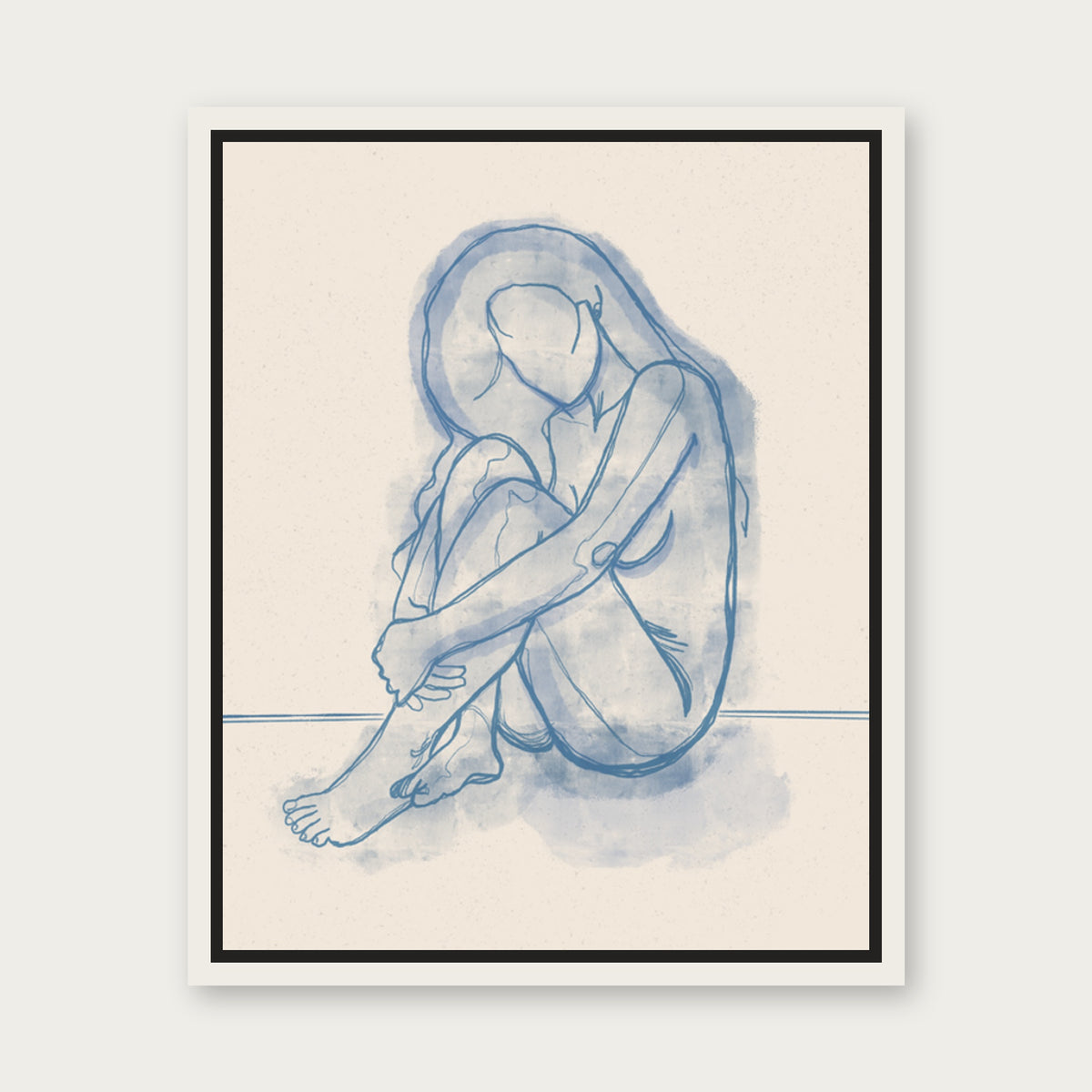 Sittin Pretty Floating Frame Canvas - White floating frame