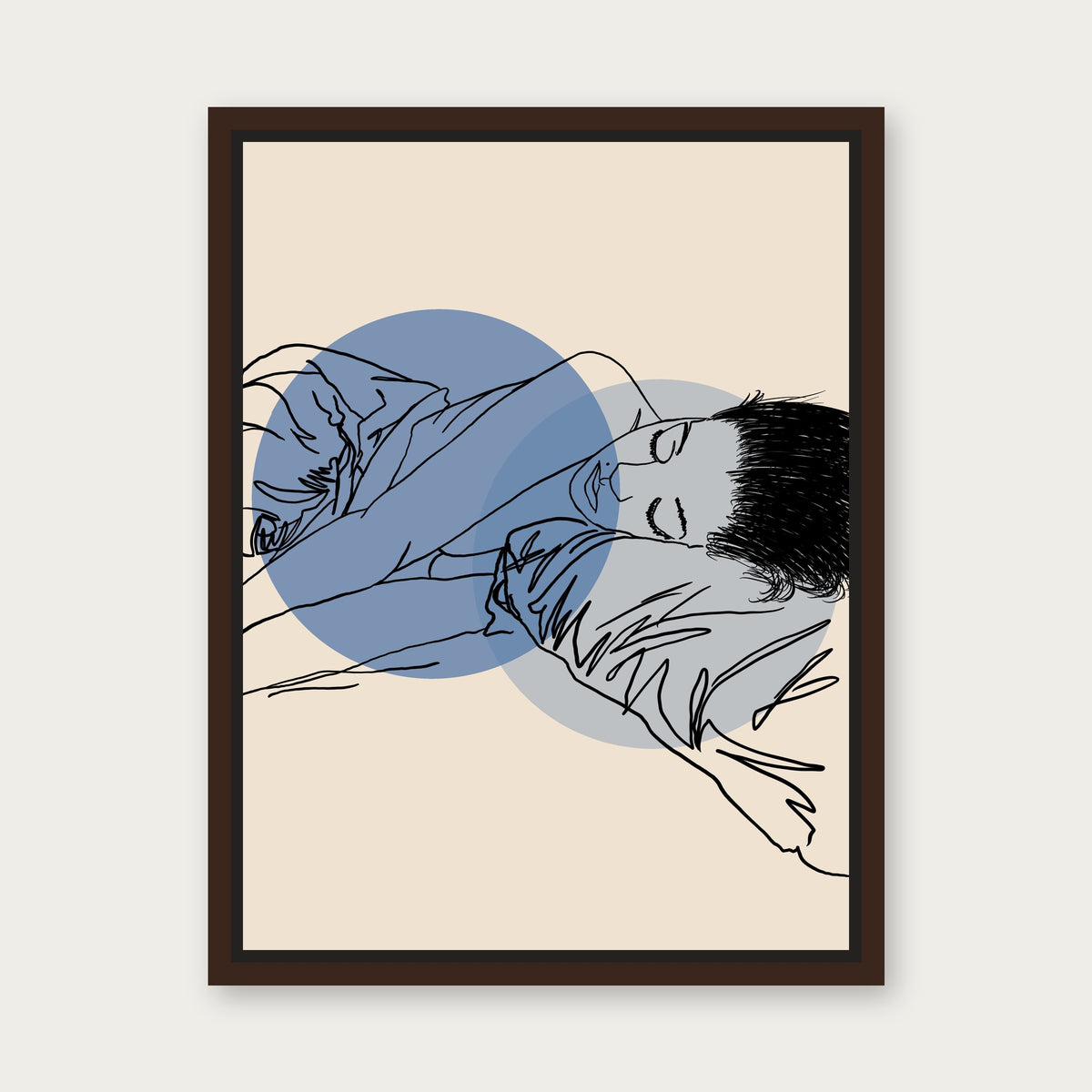 Sleeping Beauty 1 Floating Frame Canvas - Espresso floating frame
