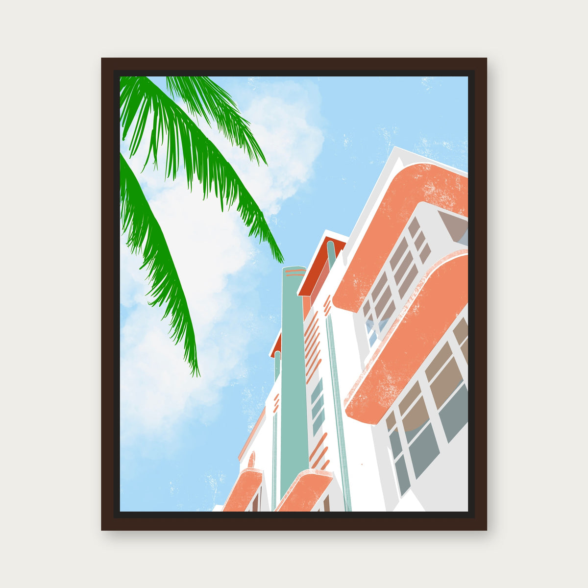Sobe Floating Frame Canvas - Espresso floating frame
