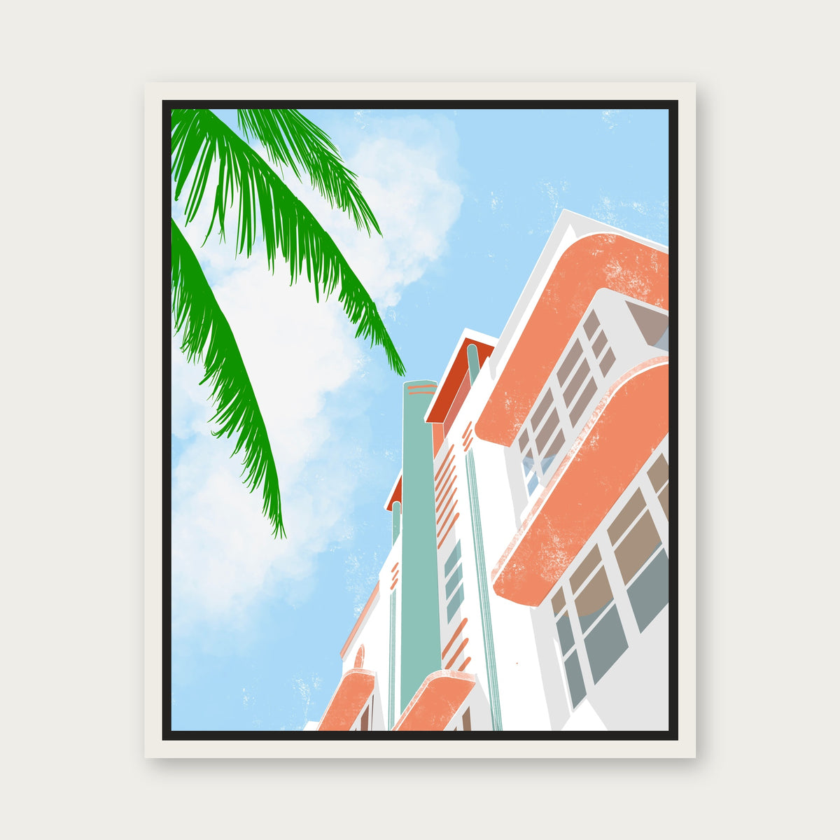 Sobe Floating Frame Canvas - White floating frame