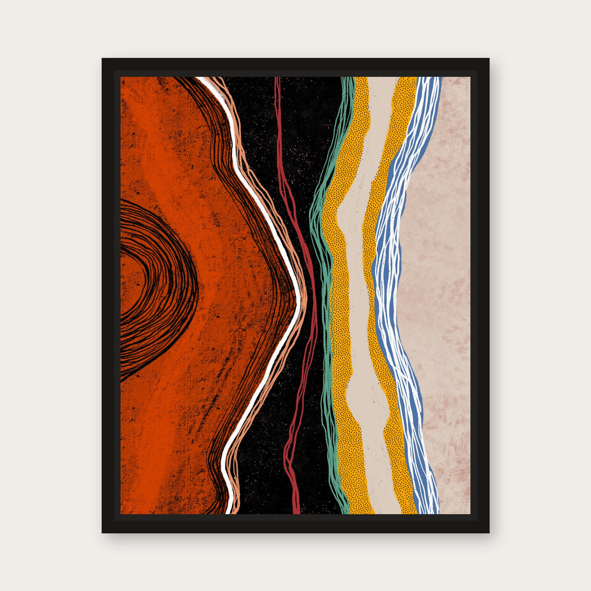 Sobukwe Floating Frame Canvas - Black floating frame