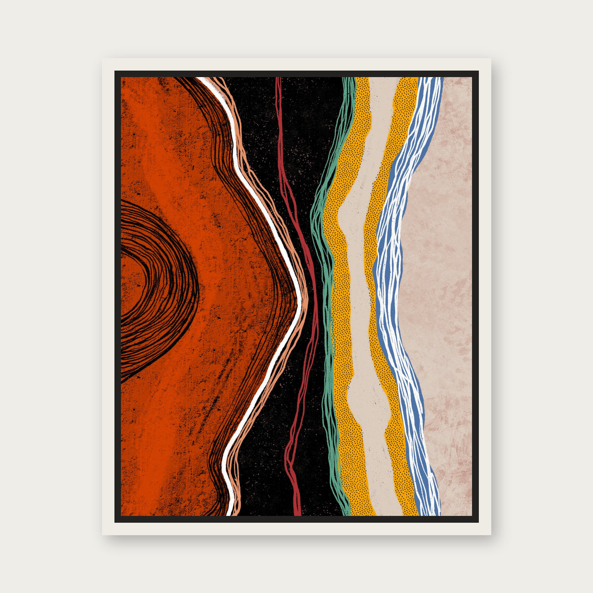 Sobukwe Floating Frame Canvas - White floating frame