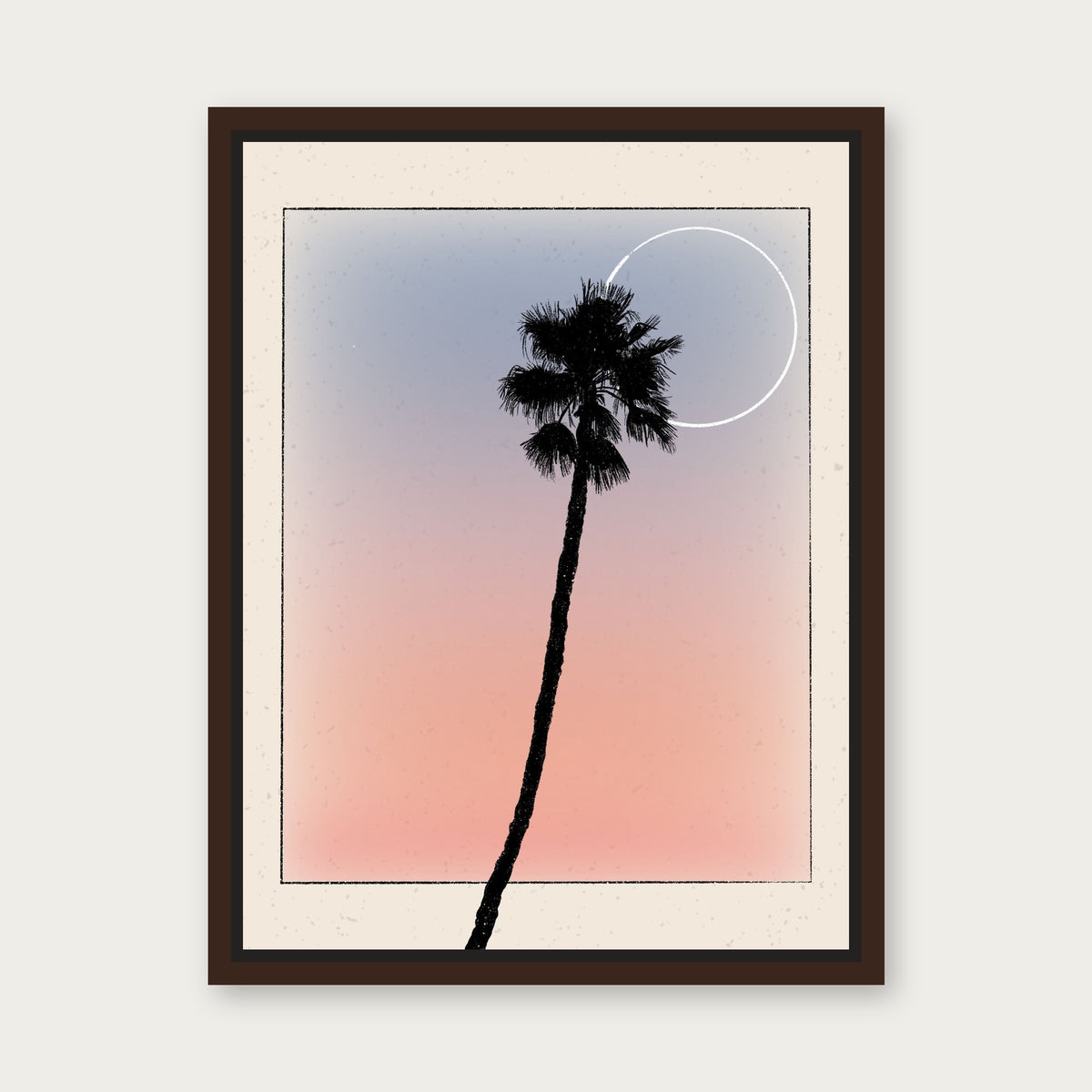 Sorbet Skies 1 Floating Frame Canvas - Espresso floating frame