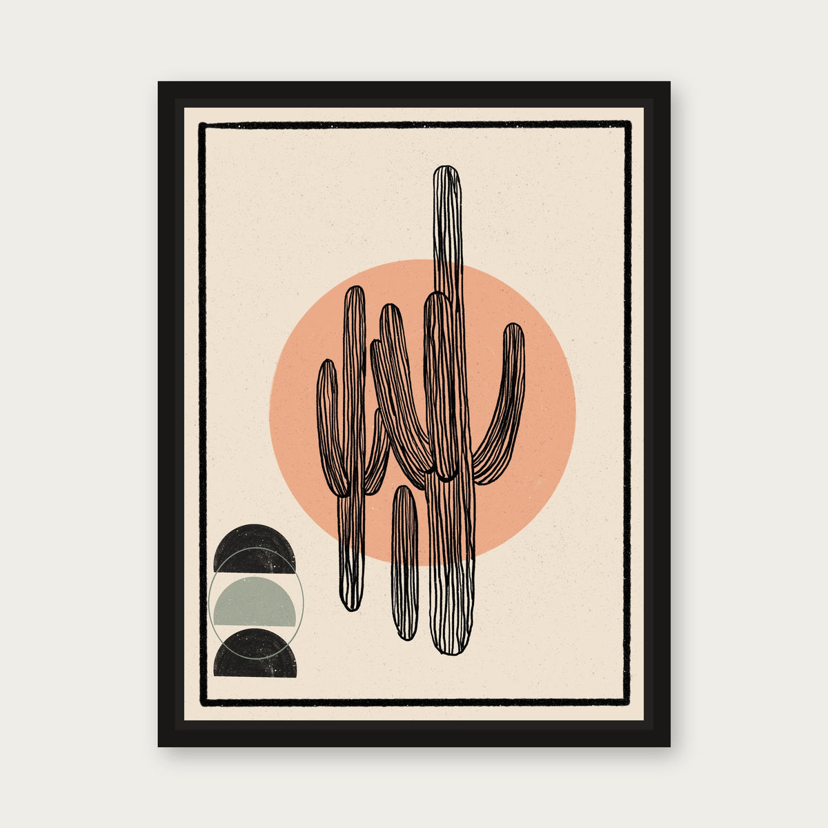 Stand Tall 1 Floating Frame Canvas - Black floating frame