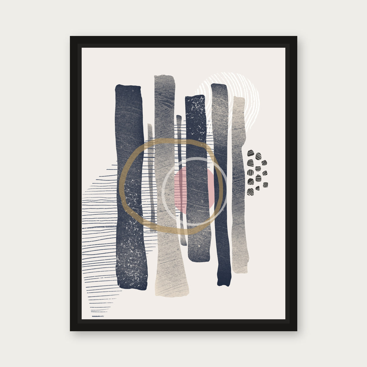 Stoney 1 Floating Frame Canvas - Black floating frame