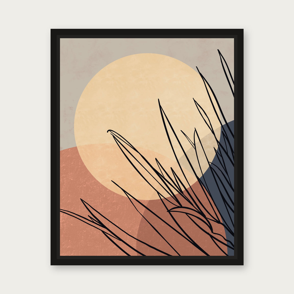 Sun Lover Floating Frame Canvas - Black floating frame