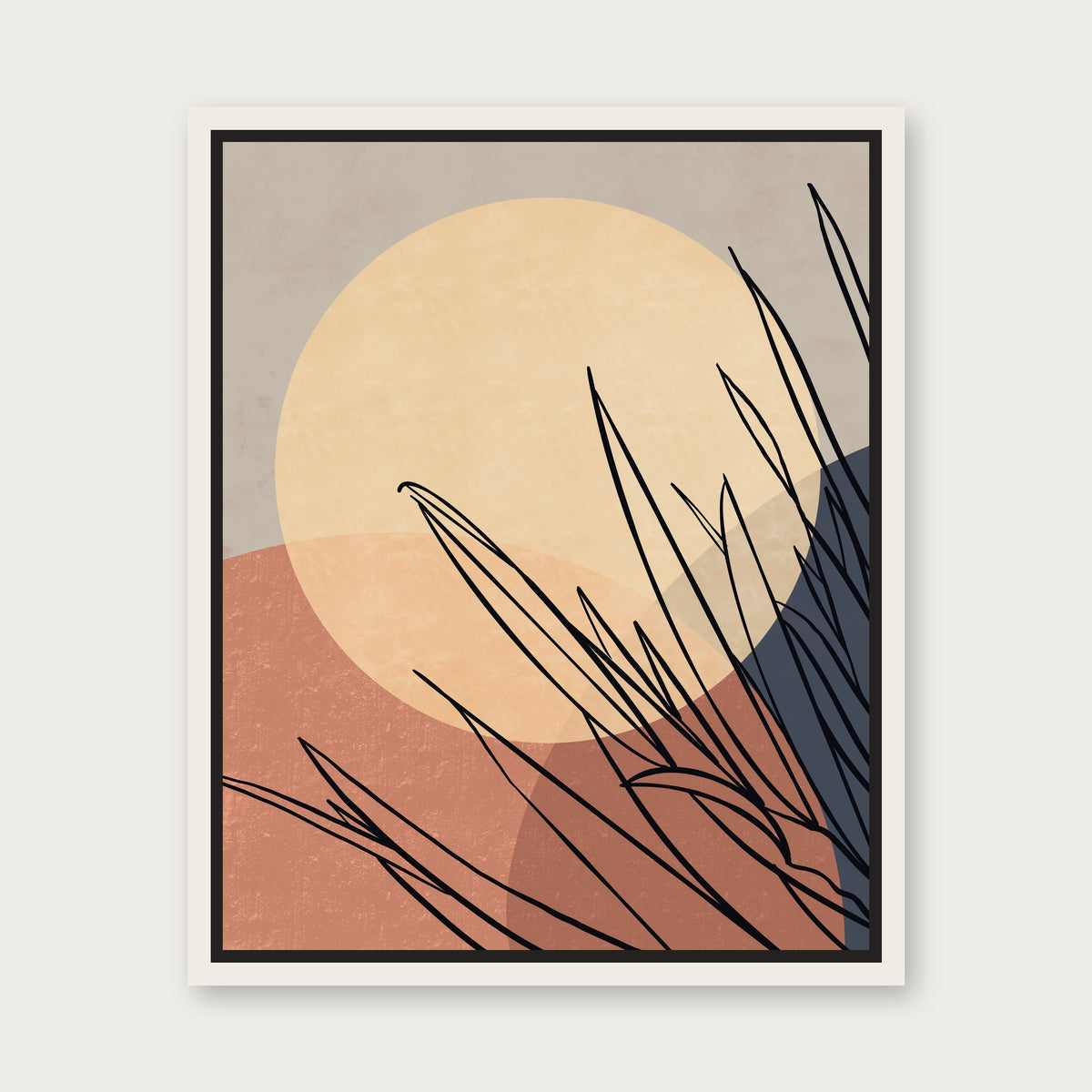 Sun Lover Floating Frame Canvas - White floating frame
