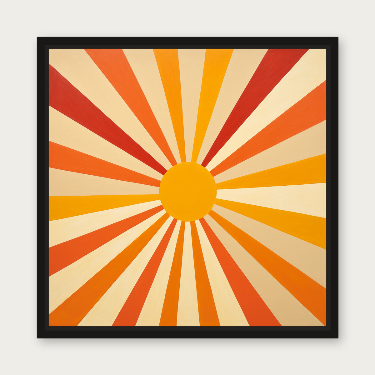 Sunburst Floating Frame Canvas - Black floating frame