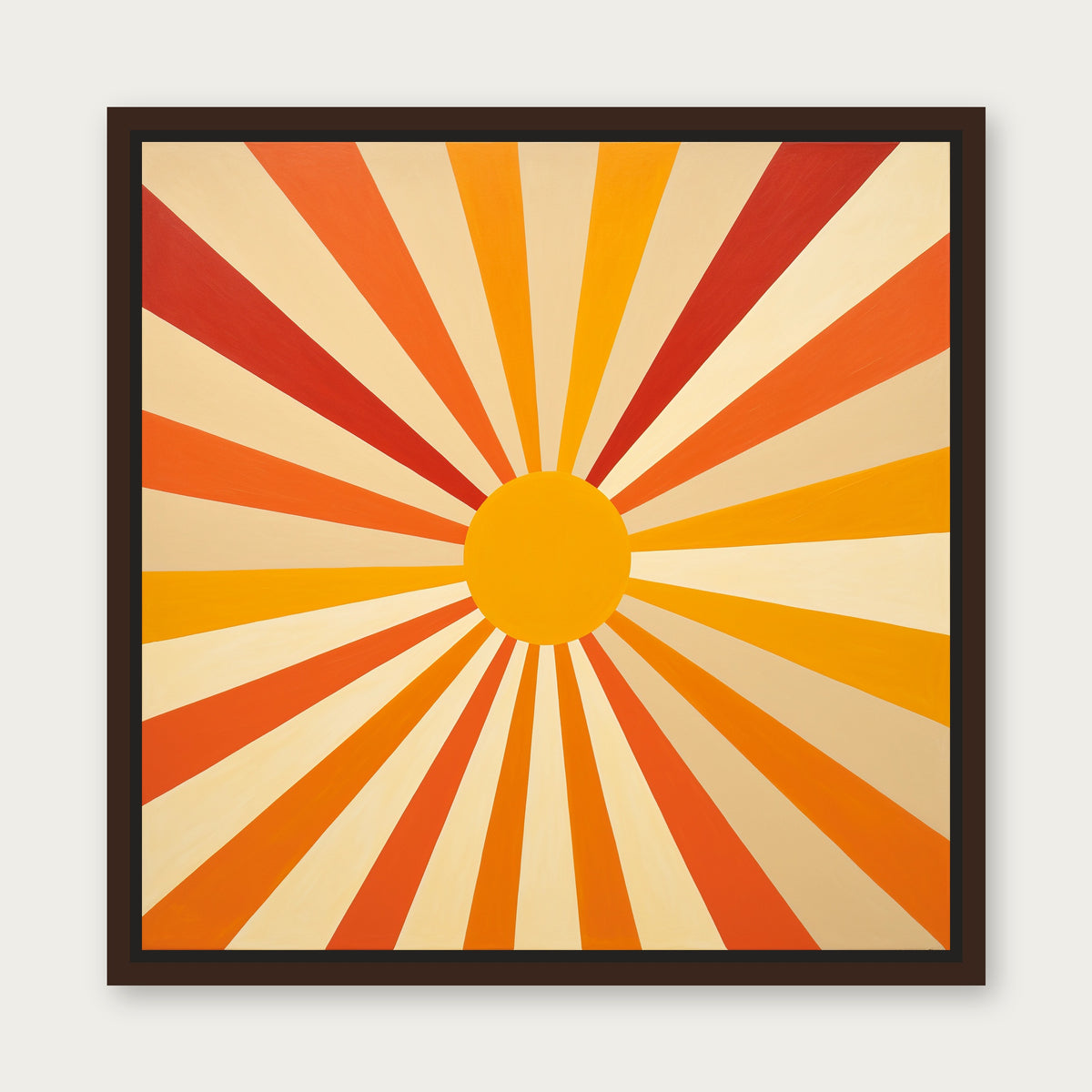 Sunburst Floating Frame Canvas - Espresso floating frame
