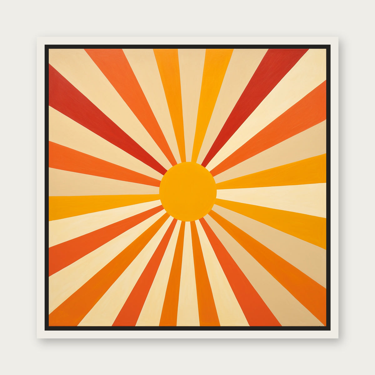 Sunburst Floating Frame Canvas - White floating frame