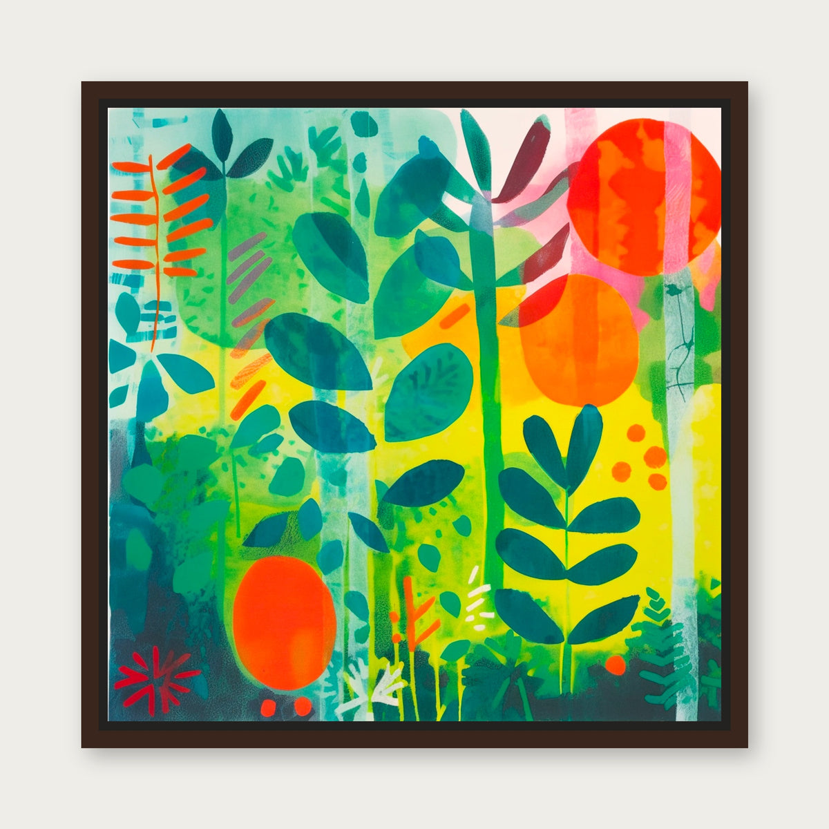 Sundaland Floating Frame Canvas - Espresso floating frame