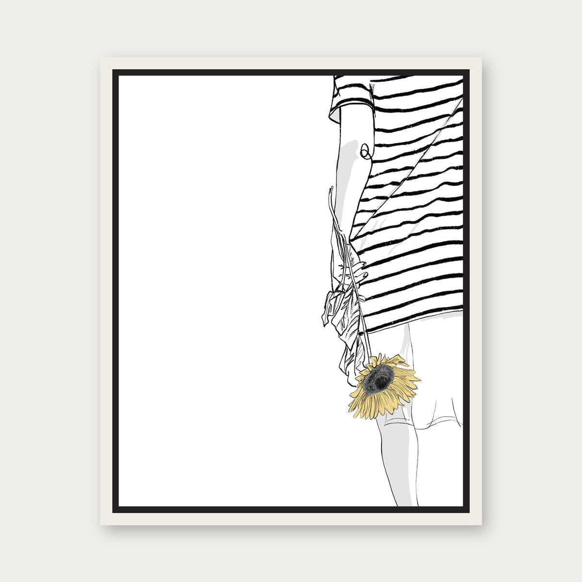 Sunflower 1 Floating Frame Canvas - White floating frame
