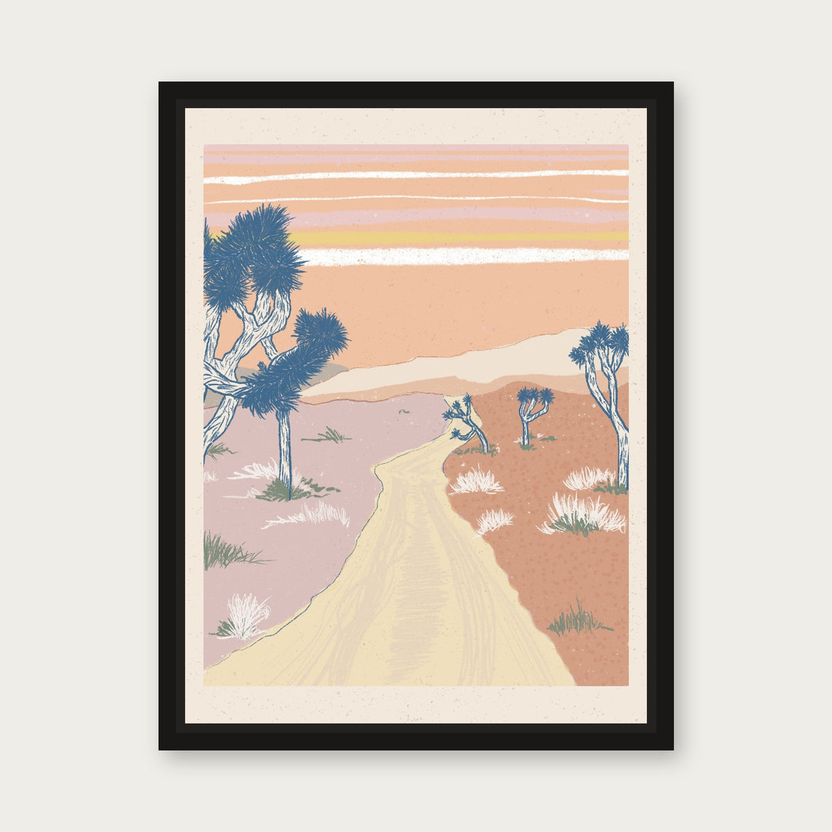 Sunset Drive 1 Floating Frame Canvas - Black floating frame