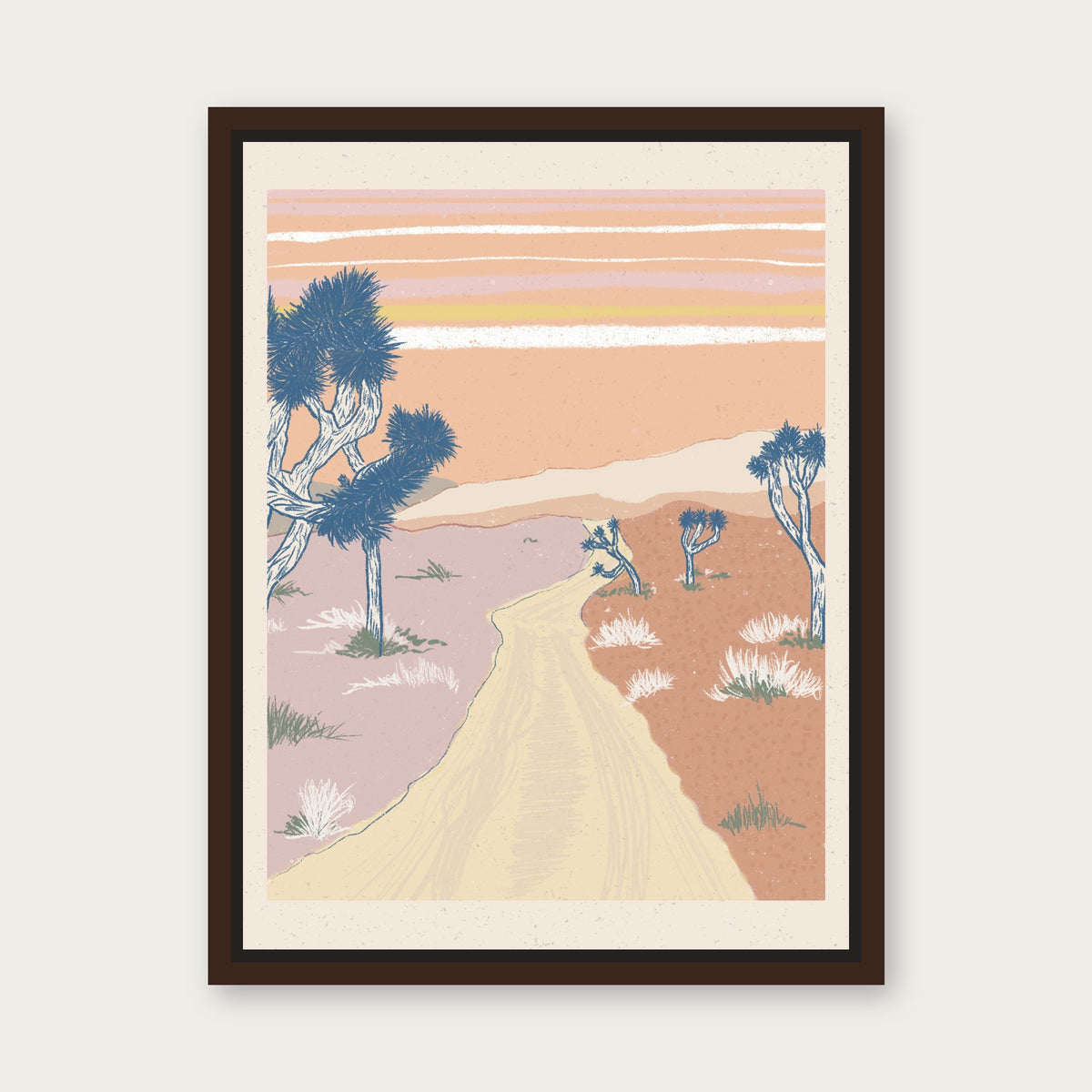 Sunset Drive 1 Floating Frame Canvas - Espresso floating frame