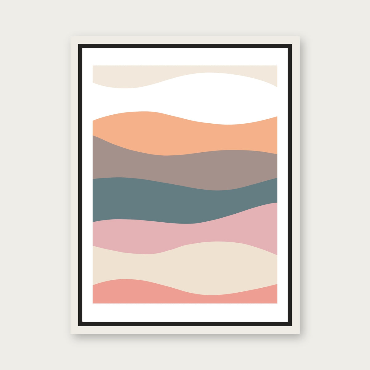 Swim 1 Floating Frame Canvas - White floating frame