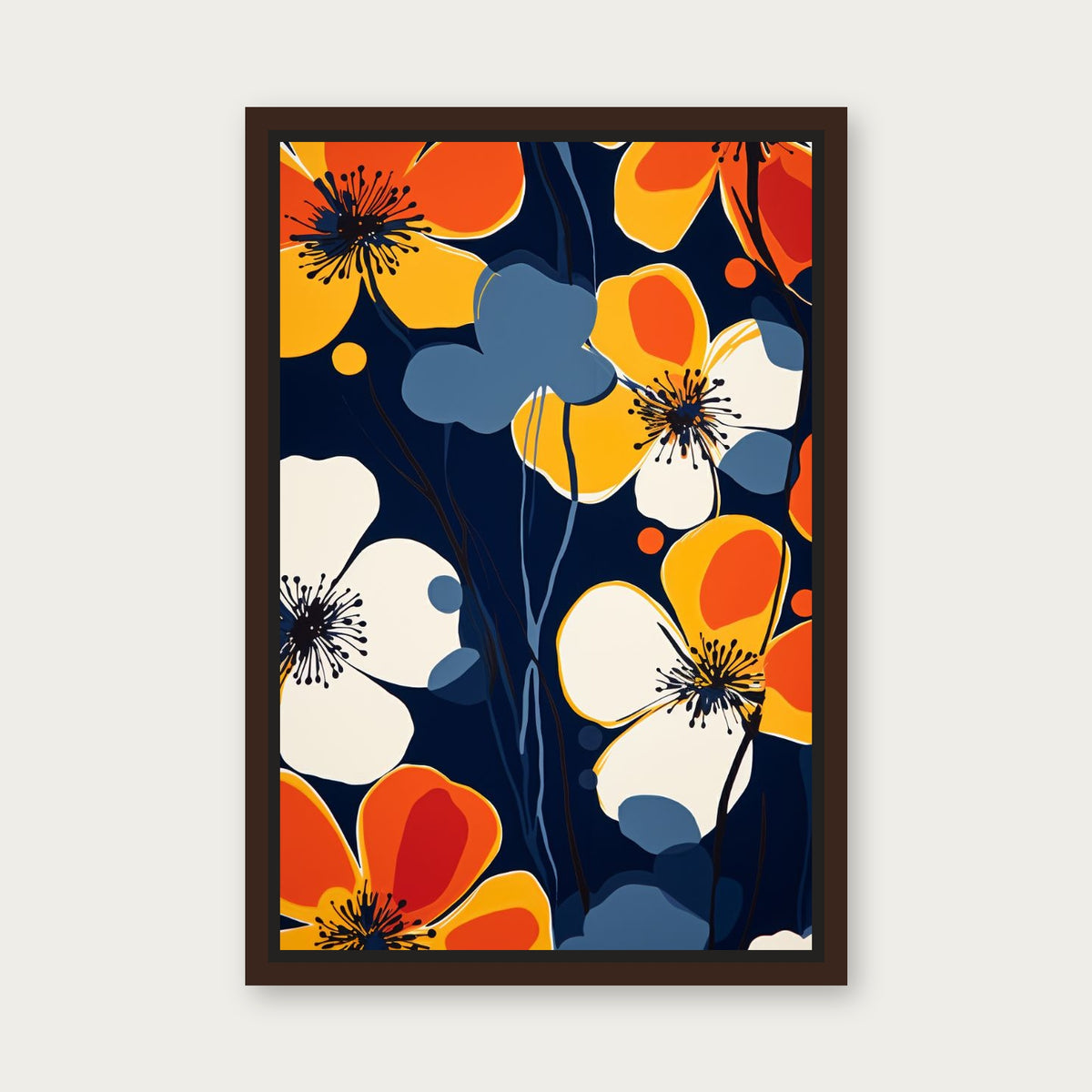 Tell Me 2 Floating Frame Canvas - Espresso floating frame
