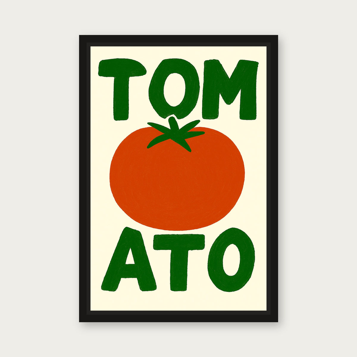 Tomato Time Framed Floating Frame Canvas - Black floating frame