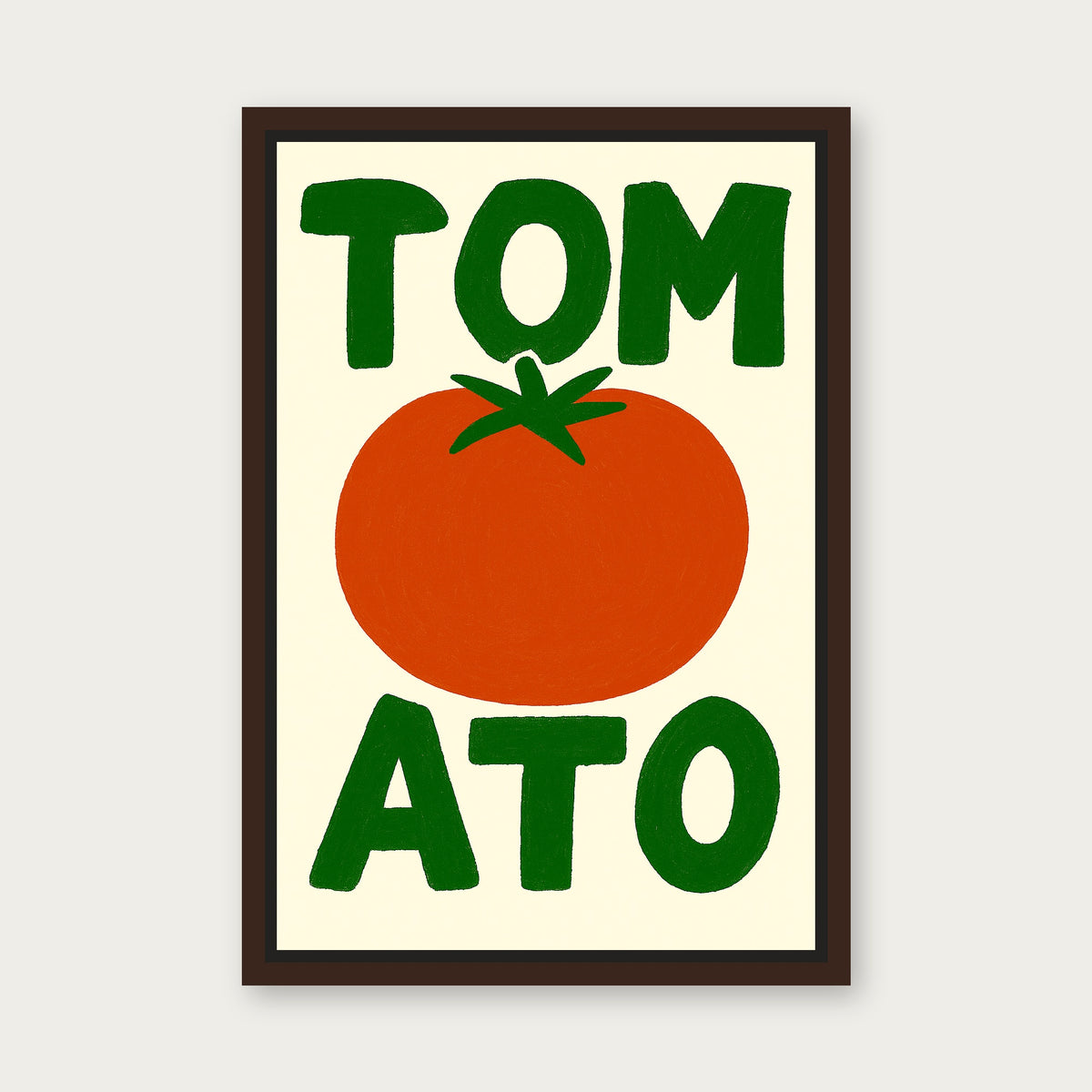 Tomato Time Framed Floating Frame Canvas - Espresso floating frame