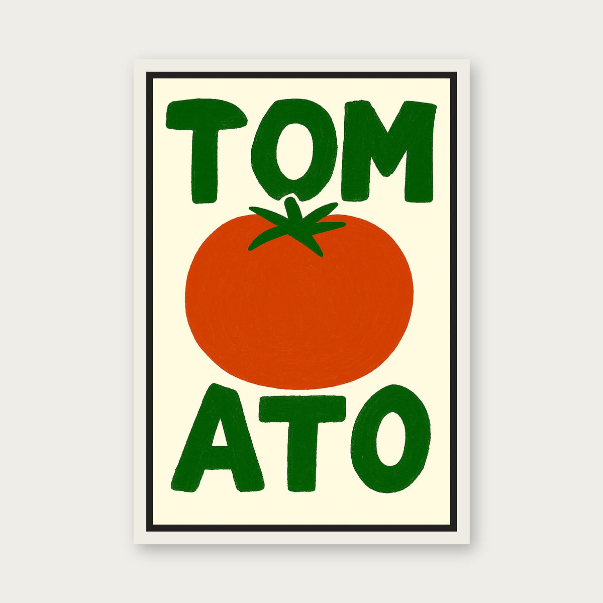 Tomato Time Framed Floating Frame Canvas - White floating frame