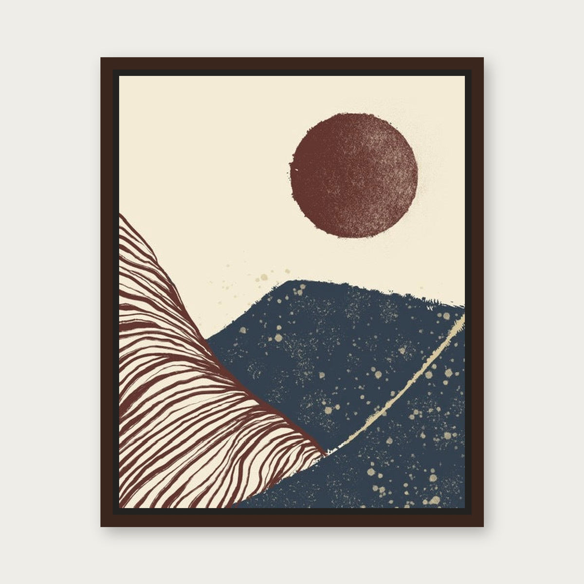 Trail Runner Floating Frame Canvas - Espresso floating frame