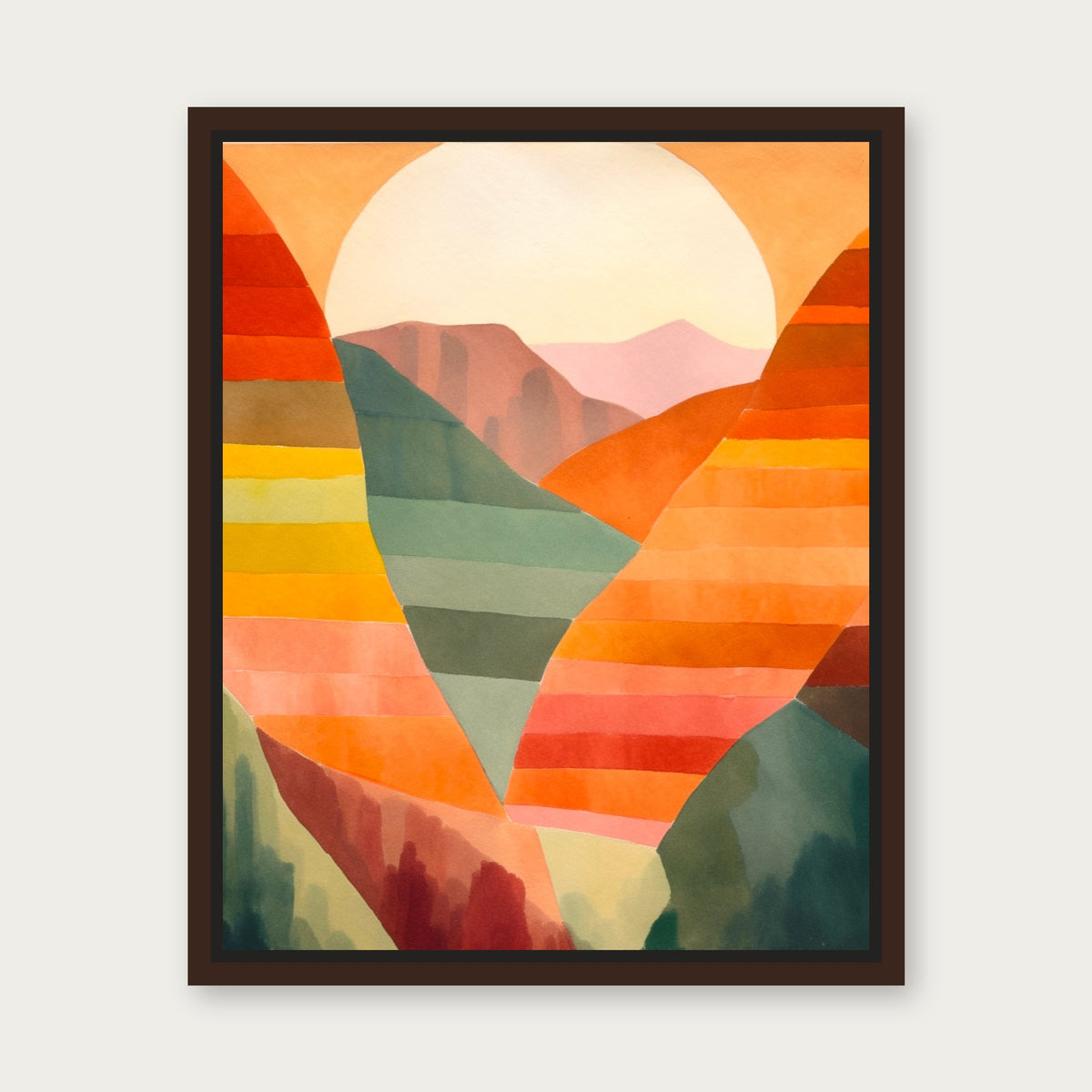 Upper Valley Floating Frame Canvas - Espresso floating frame