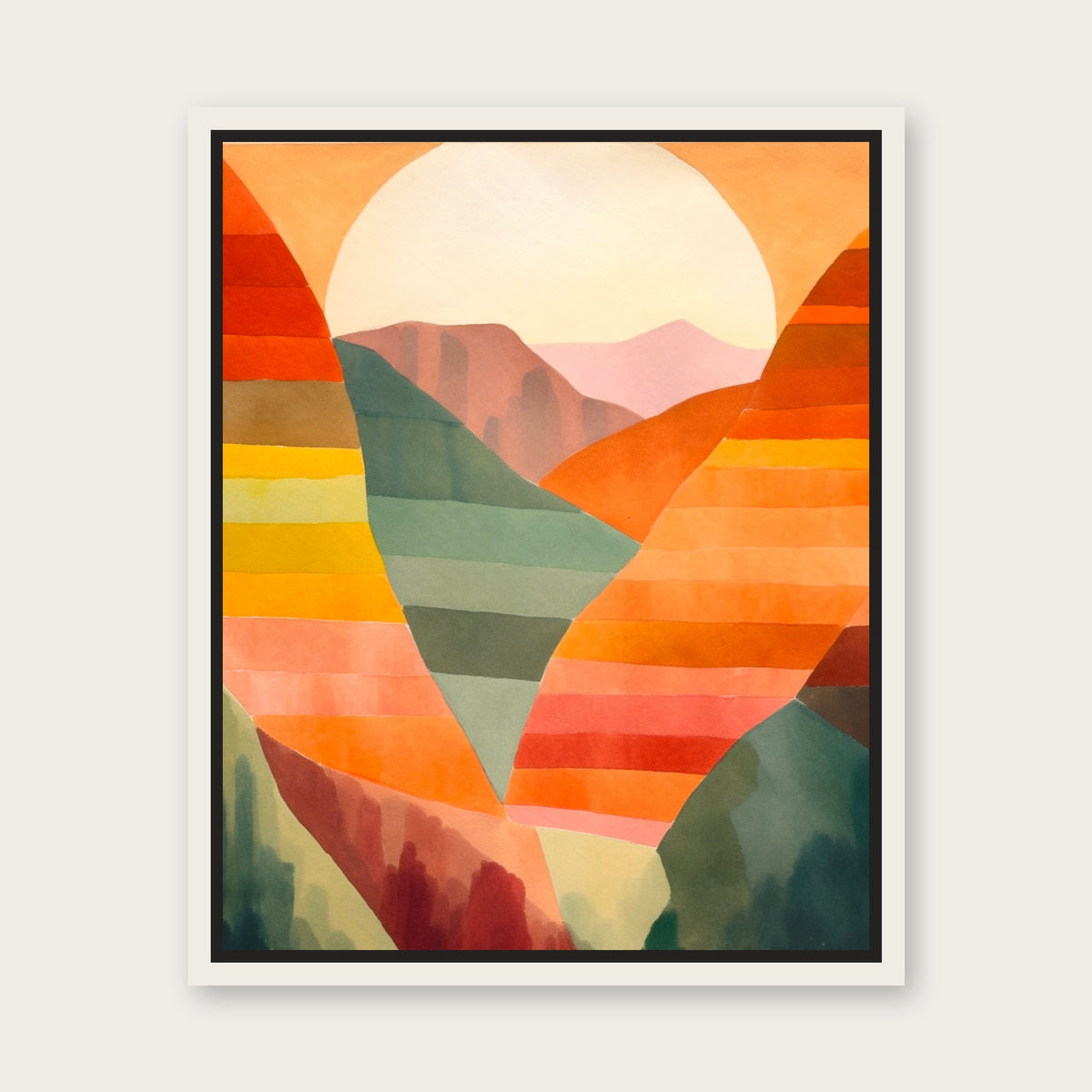 Upper Valley Floating Frame Canvas - White floating frame