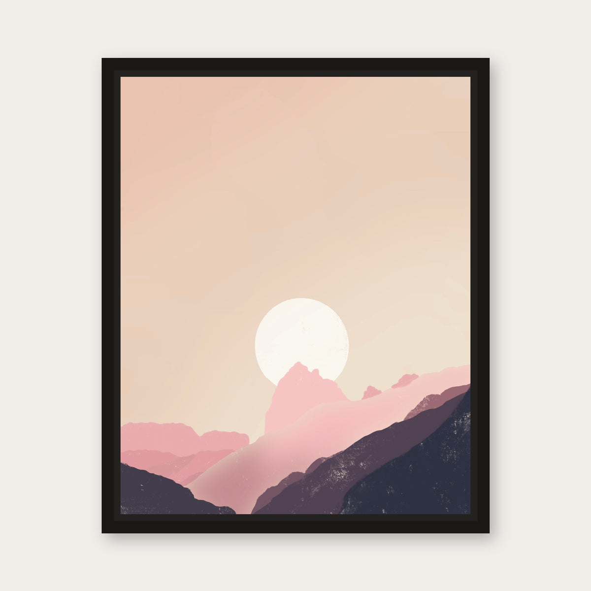 Valley Low 1 Floating Frame Canvas - Black floating frame