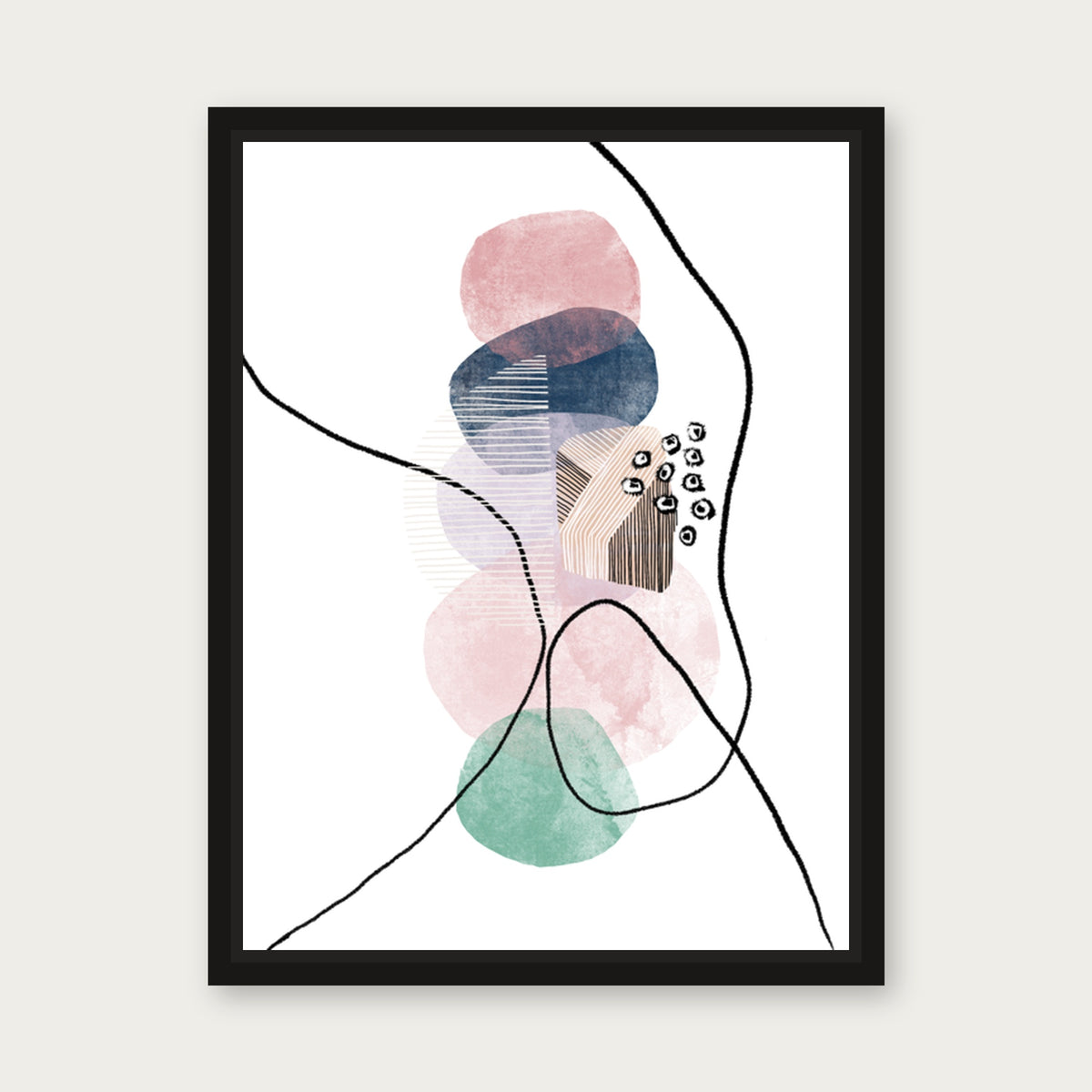 Venice 1 Floating Frame Canvas - Black floating frame