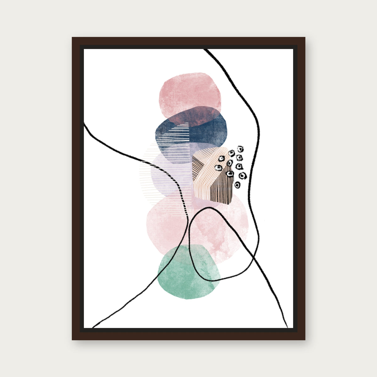 Venice 1 Floating Frame Canvas - Espresso floating frame