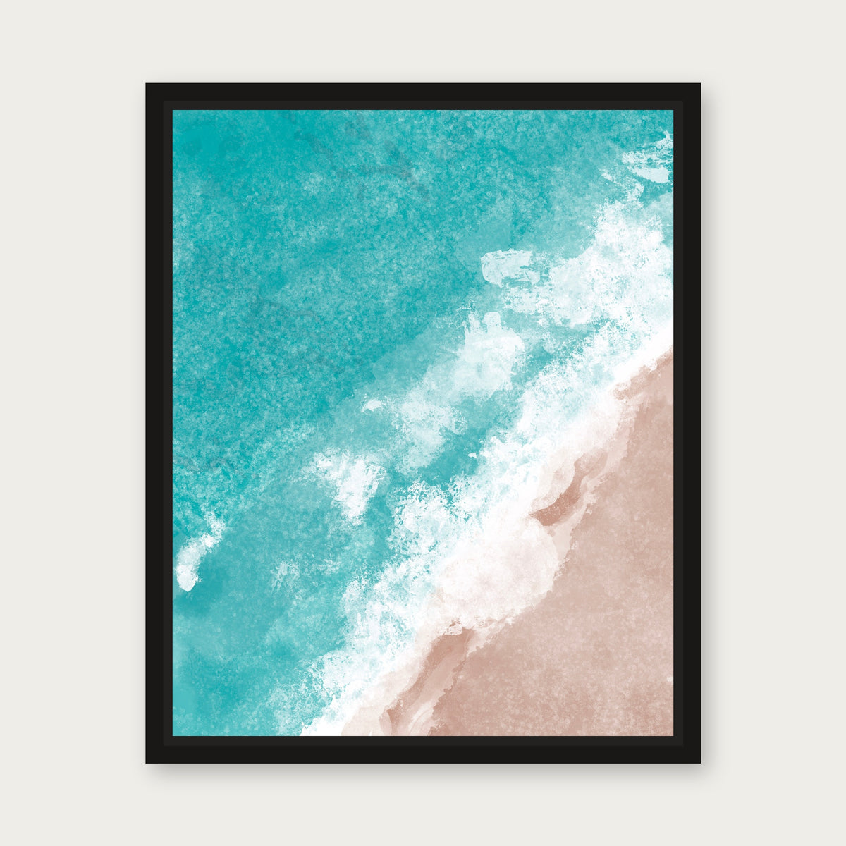 Wailea Floating Frame Canvas - Black floating frame